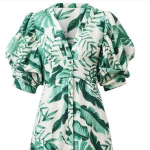 Johanna ortiz xH&M monstera print linen midi dress